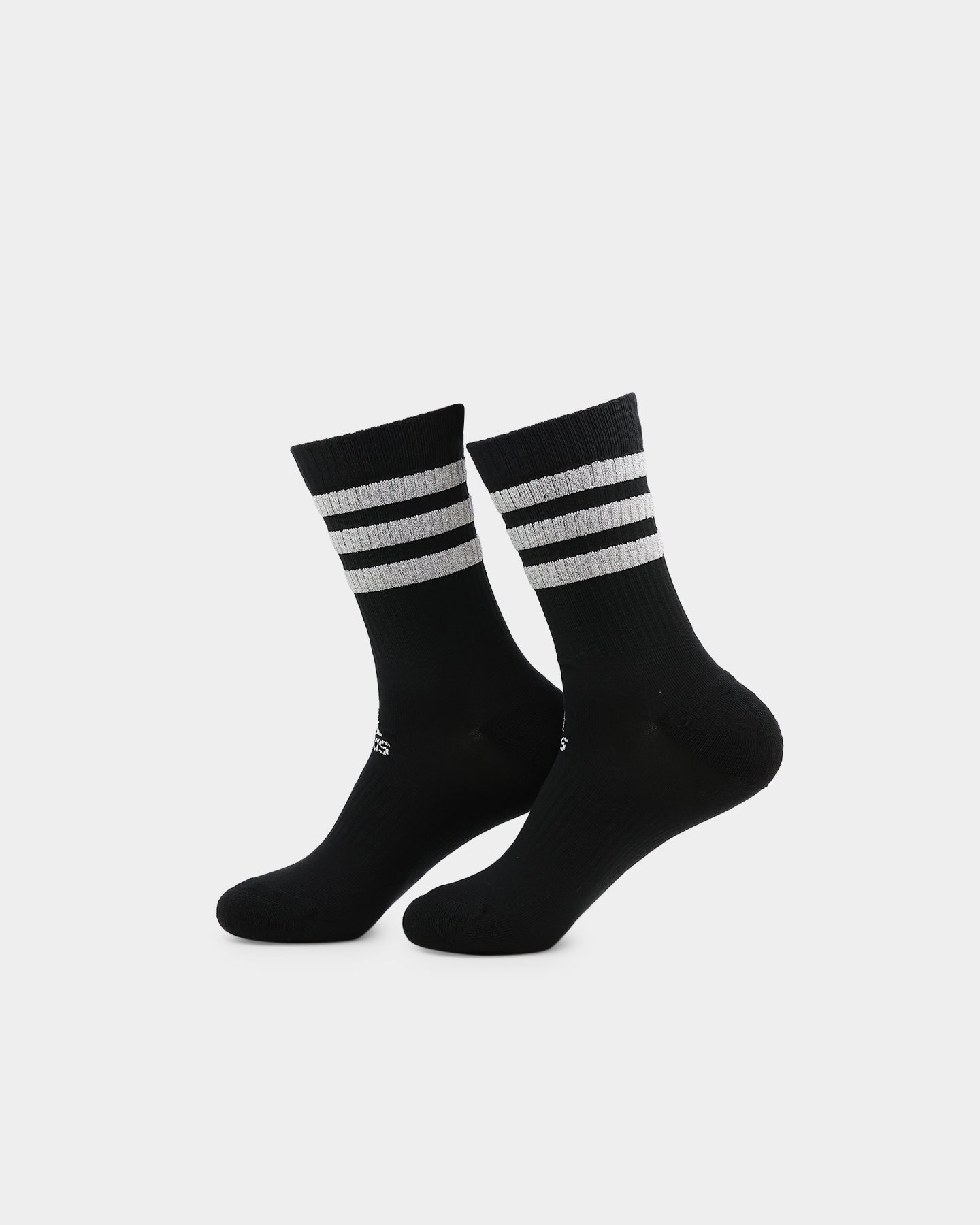 Adidas Women's 3 Stripe Glam Crew Socks 3-Pack (White/Black/Wild Pink/Grey) - Comfortable Athletic Socks for Running, Gym & Casual Wear