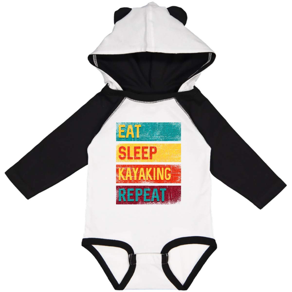 Inktastic Kayak Eat Sleep Kayaking Repeat Long Sleeve Creeper - Comfortable & Stylish Kayaking Apparel for Outdoor Enthusiasts & Water Sports Lovers