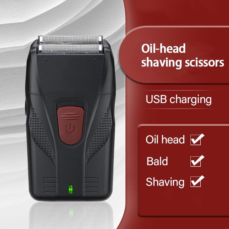 Professional Men's Electric Razor - USB Rechargeable Wet/Dry Shaver with Precision Beard Trimmer & Hair Clipper for Bald Head & Facial Grooming - Portable Travel Shaver for Home & Gym Use (White)