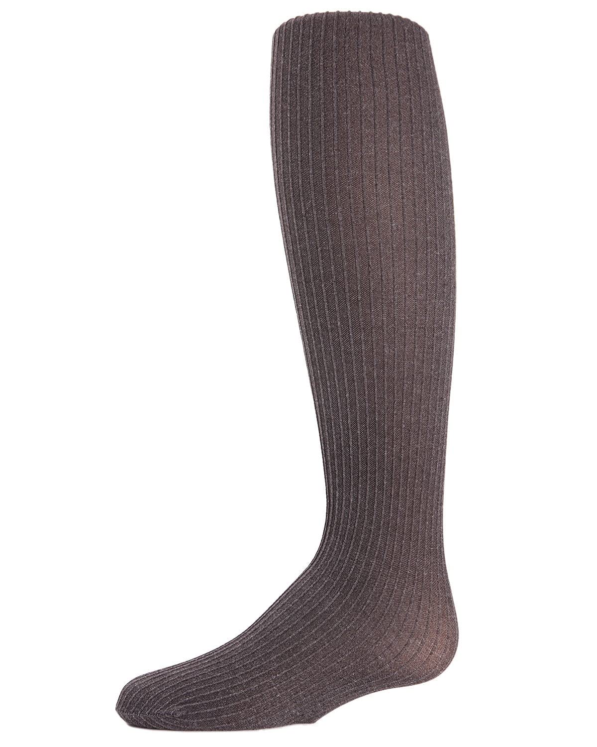 MeMoi Girls' Ribbed Heather Tights - Essential Stretchy Leggings for School, Dance & Everyday Wear | Soft Comfortable Kids' Tights