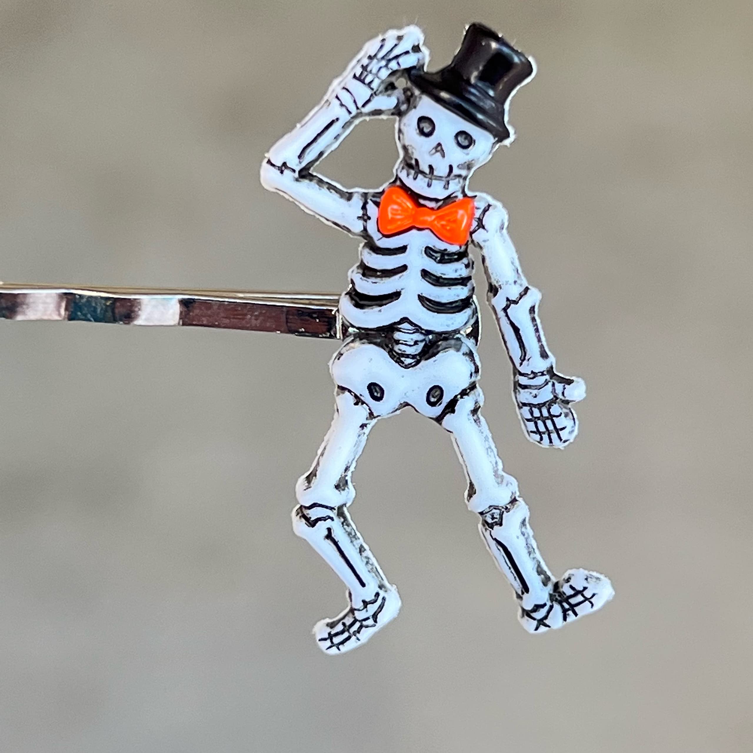 Fun Halloween Hair Clips - Dancing Skeleton Bobby Pins for Women & Costumes