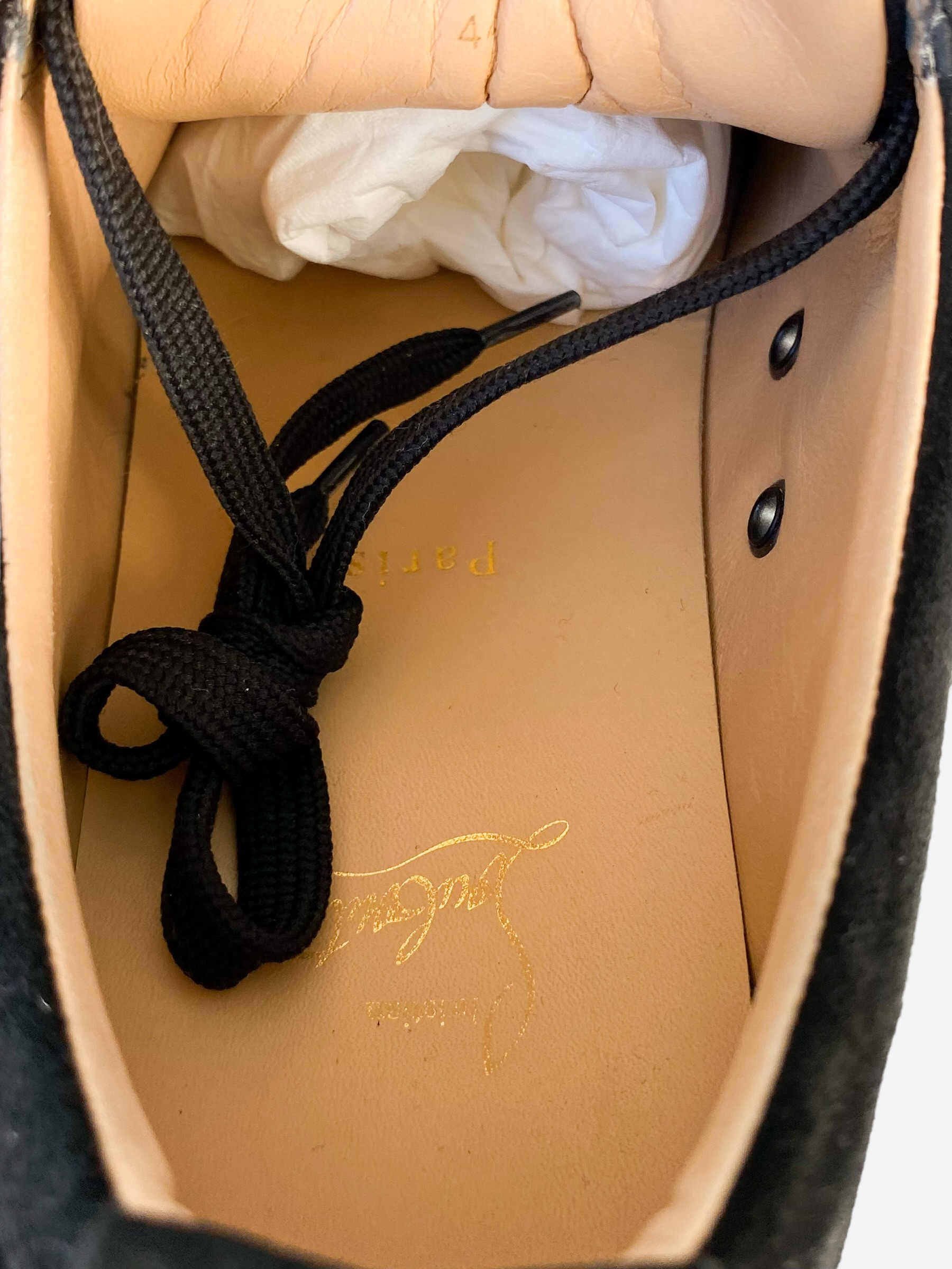 Christian Louboutin Black Velvet Spiked Low Top Sneakers for Women - Luxury Fashion Shoes for Casual Wear & Night Out