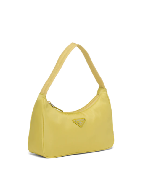 Original Prada Re-Edition 2000 Nylon Mini Bag in Yellow | Luxury Crossbody Purse for Women | Perfect for Parties, Travel & Everyday Use