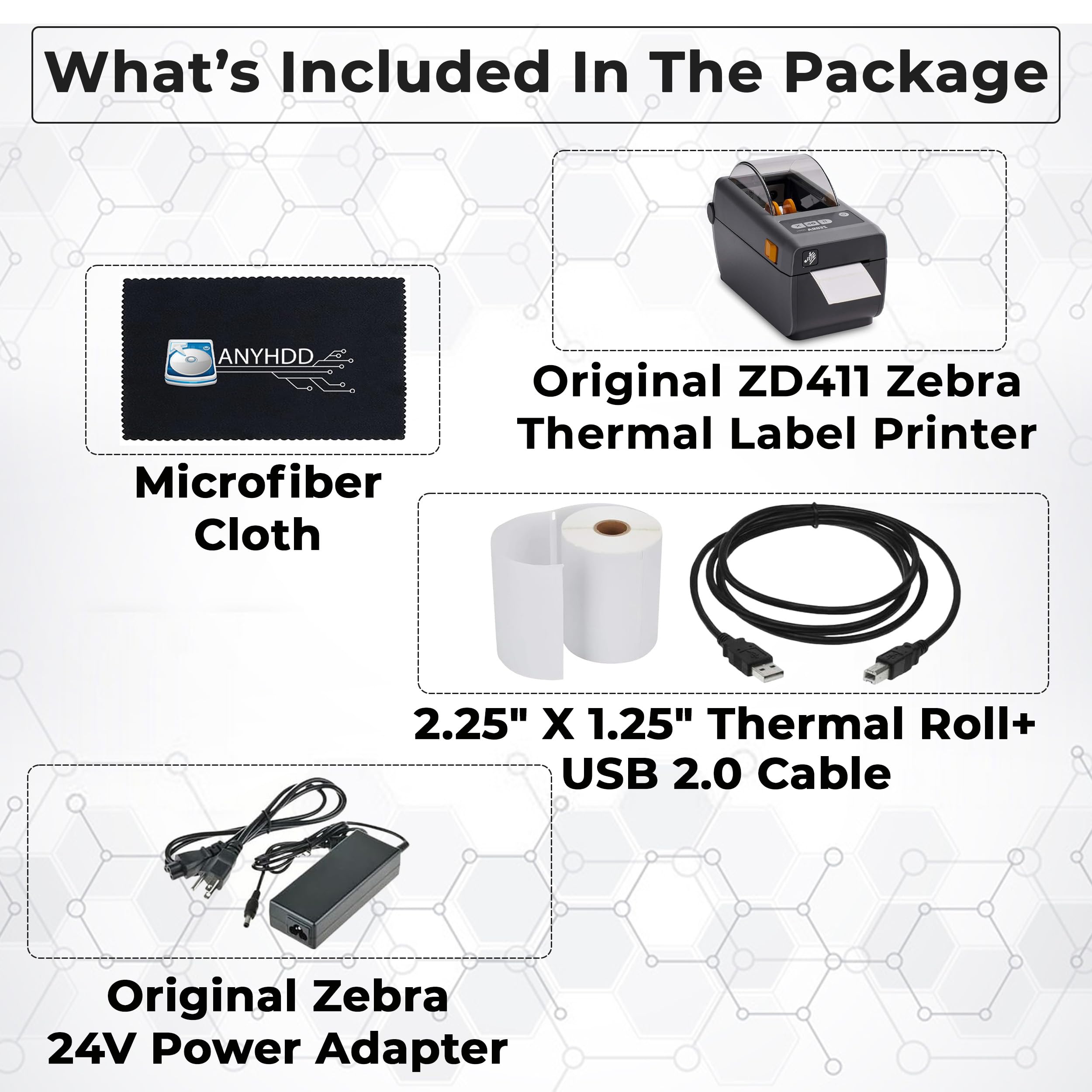 Zebra ZD411 Direct Thermal Label Printer (Replacement for ZD410) - USB Host, 2.25