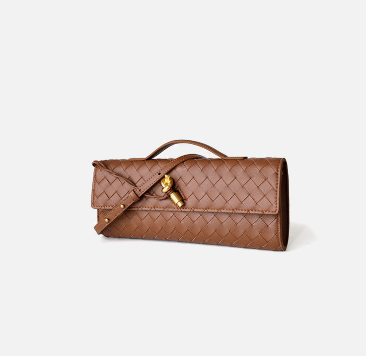 Handmade Woven Leather Clutch Bag for Women - Elegant Small Purse for Evening Parties, Weddings & Special Occasions