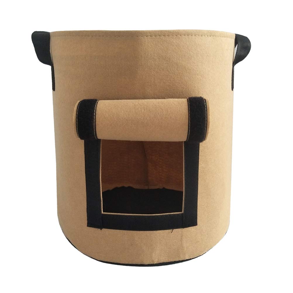 1PC Thickened Nonwoven Felt Sweet Potato Planting Bag - 38L Large Portable Grow Pouch for Potato Seedlings - Perfect for Home Gardening, Balcony Planting & Urban Farming (Camel Color)