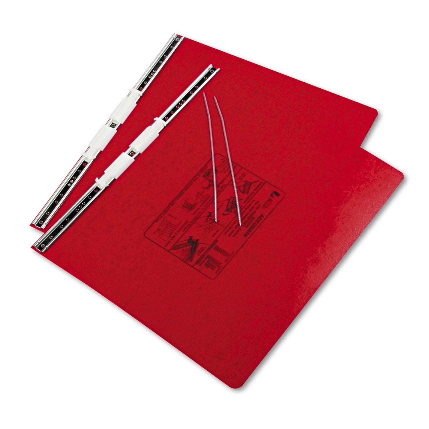 ACCO Presstex 2-Post Binder Covers with Storage Hooks - 6 Capacity, 14.88 x 11 Inches, Executive Red - Perfect for Office Organization & Document Storage