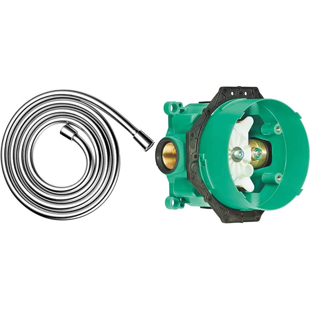 hansgrohe Techniflex 63-inch Handheld Shower Replacement Hose - Easy Installation Modern Design with iBox Universal Leak-Proof Valve & Service Stop for Standard Showers - Perfect for Bathroom Renovations & Daily Showering Comfort
