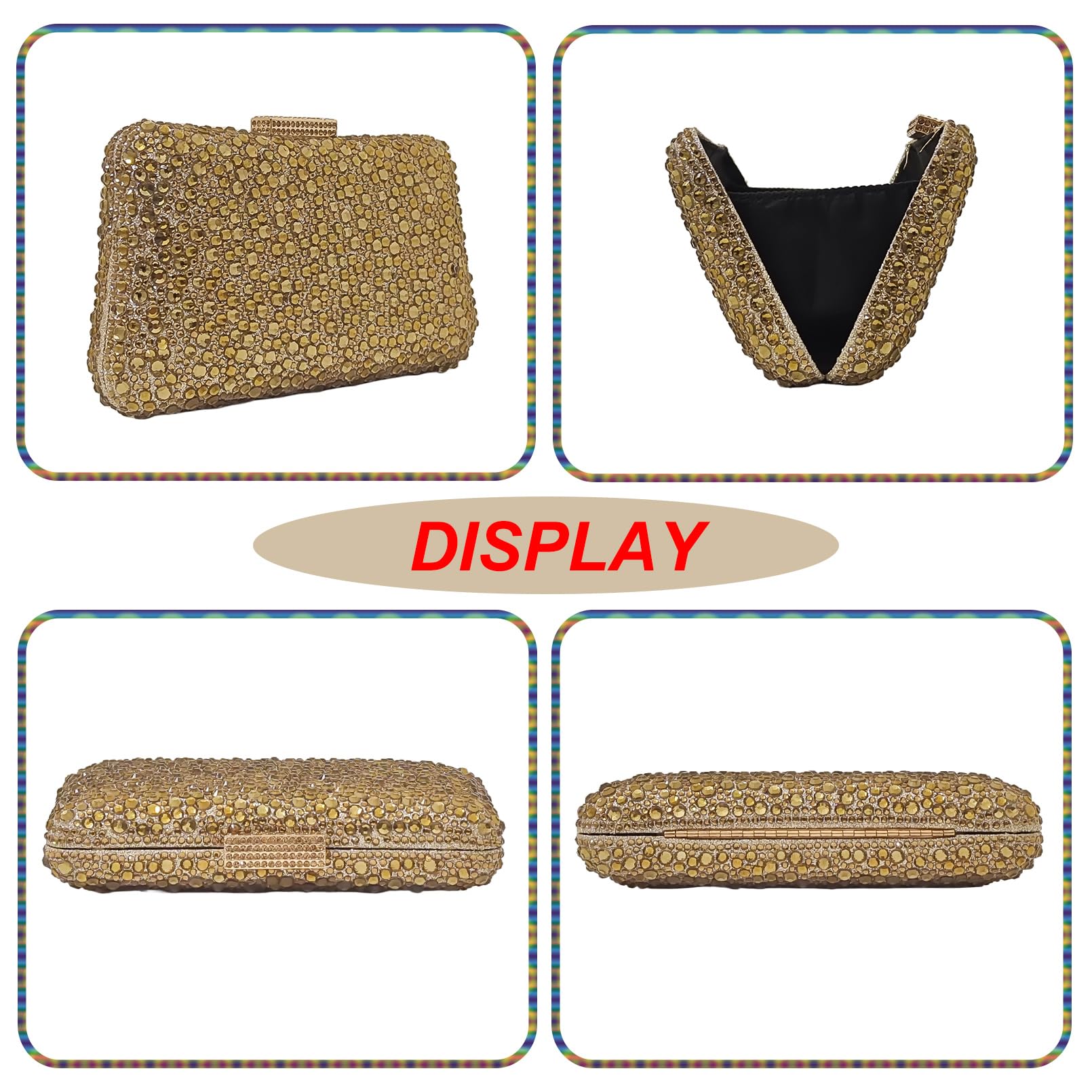 Sparkly Rhinestone Clutch Handbag for Women - Crystal Evening Purse with Gemstones for Party, Wedding & Special Occasions | Elegant Accessory for Prom, Cocktail Events & Formal Gatherings