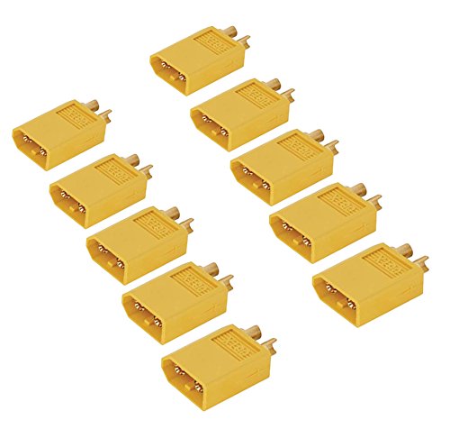 Futaba XT60 Male and Female Bullet Connectors Plugs for RC Lipo Battery - 5 Pairs (10 Pieces) - Perfect for RC Cars, Drones, and DIY Electronics Projects