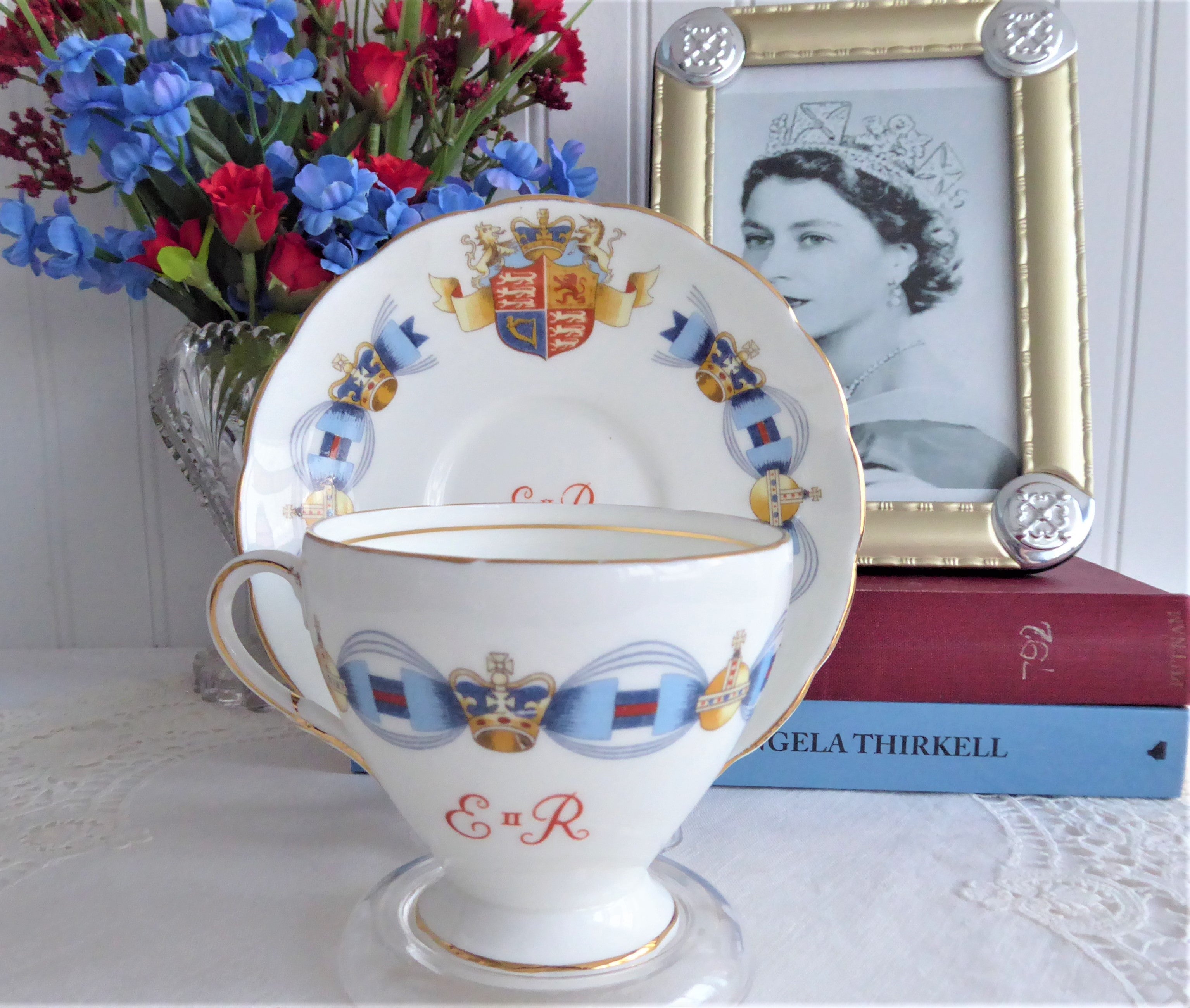 Queen Elizabeth II Coronation Cup and Saucer Set 1953 - English Bone China Tea Set - Perfect for Royal Tea Parties, Collectibles & British History Enthusiasts