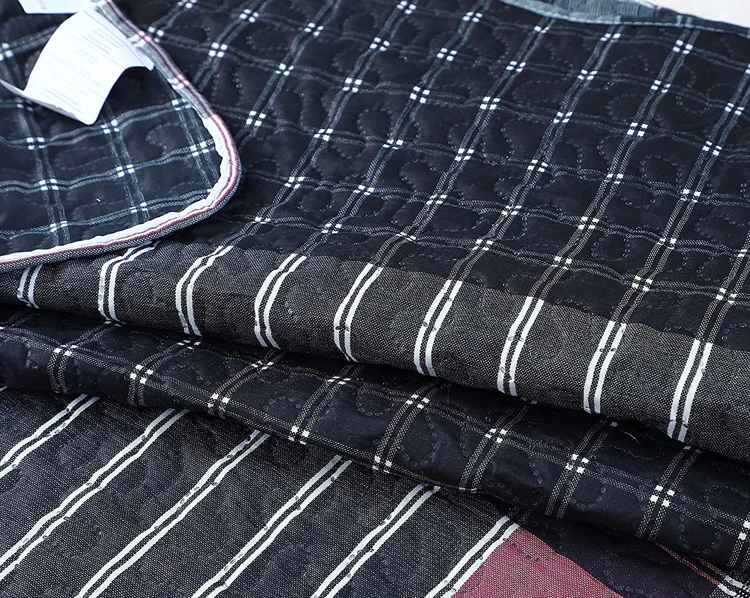 Plaid 3-Piece Bedspread Set King - Cozy Tartan Quilt for Bedroom Decor