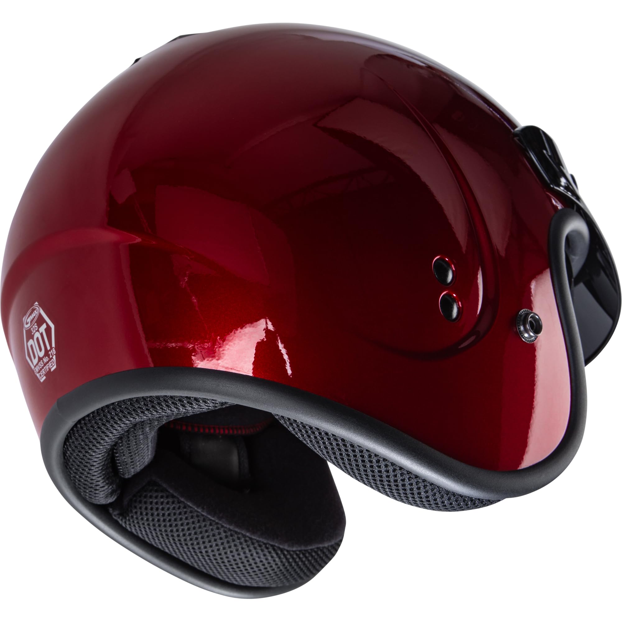 GMAX GM-32 Open-Face Motorcycle Helmet (Candy Red, Large) - DOT FMVSS 218 Certified - Lightweight & Comfortable for Cruiser, Scooter & Street Riding