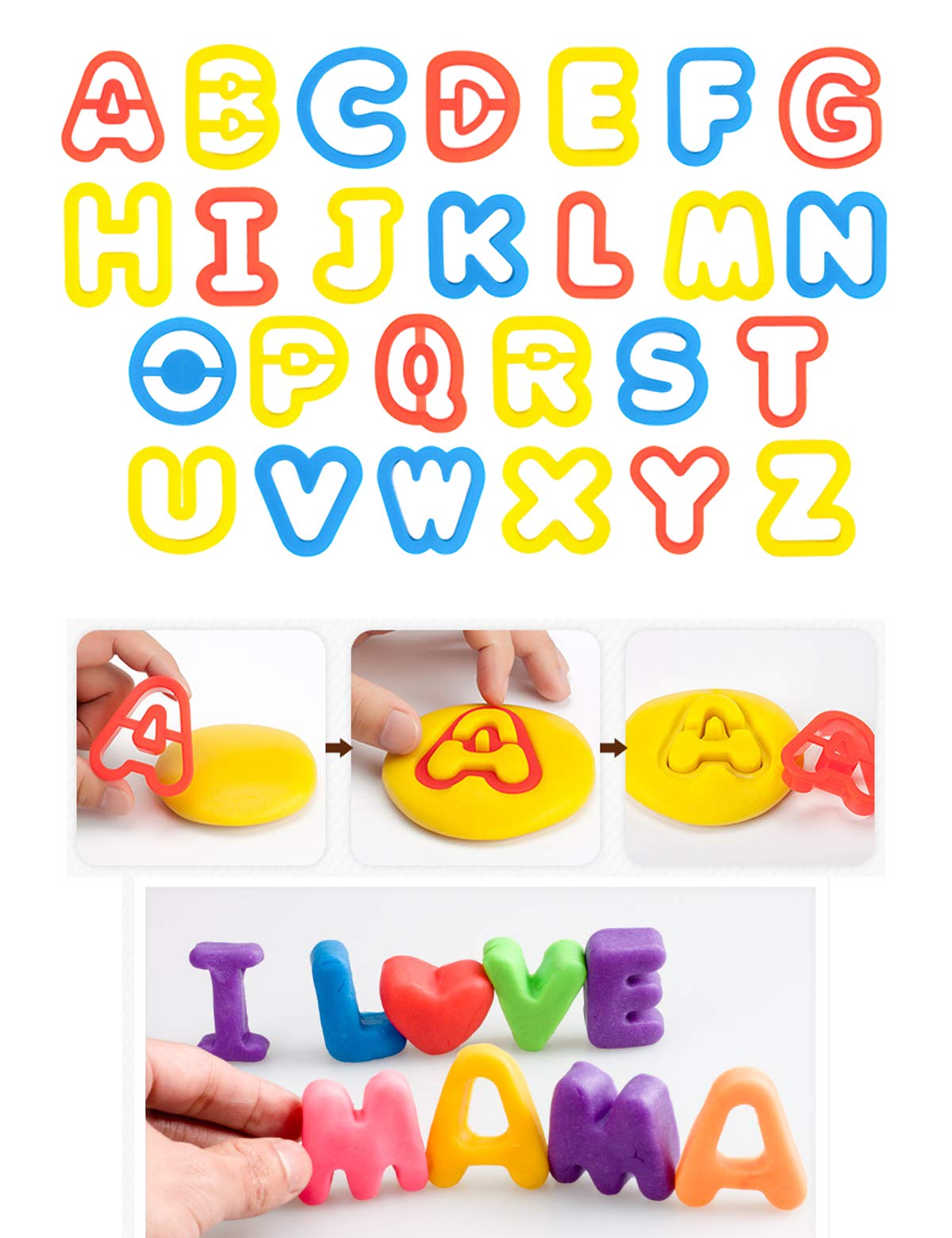 **69Pcs Play Dough Tools Set for Kids - Alphabet, Number & Animal Molds, Rollers, Cutters - Creative Clay Accessories for Learning & Fun (Ideal for Preschool, Homeschool, Sensory Play)**