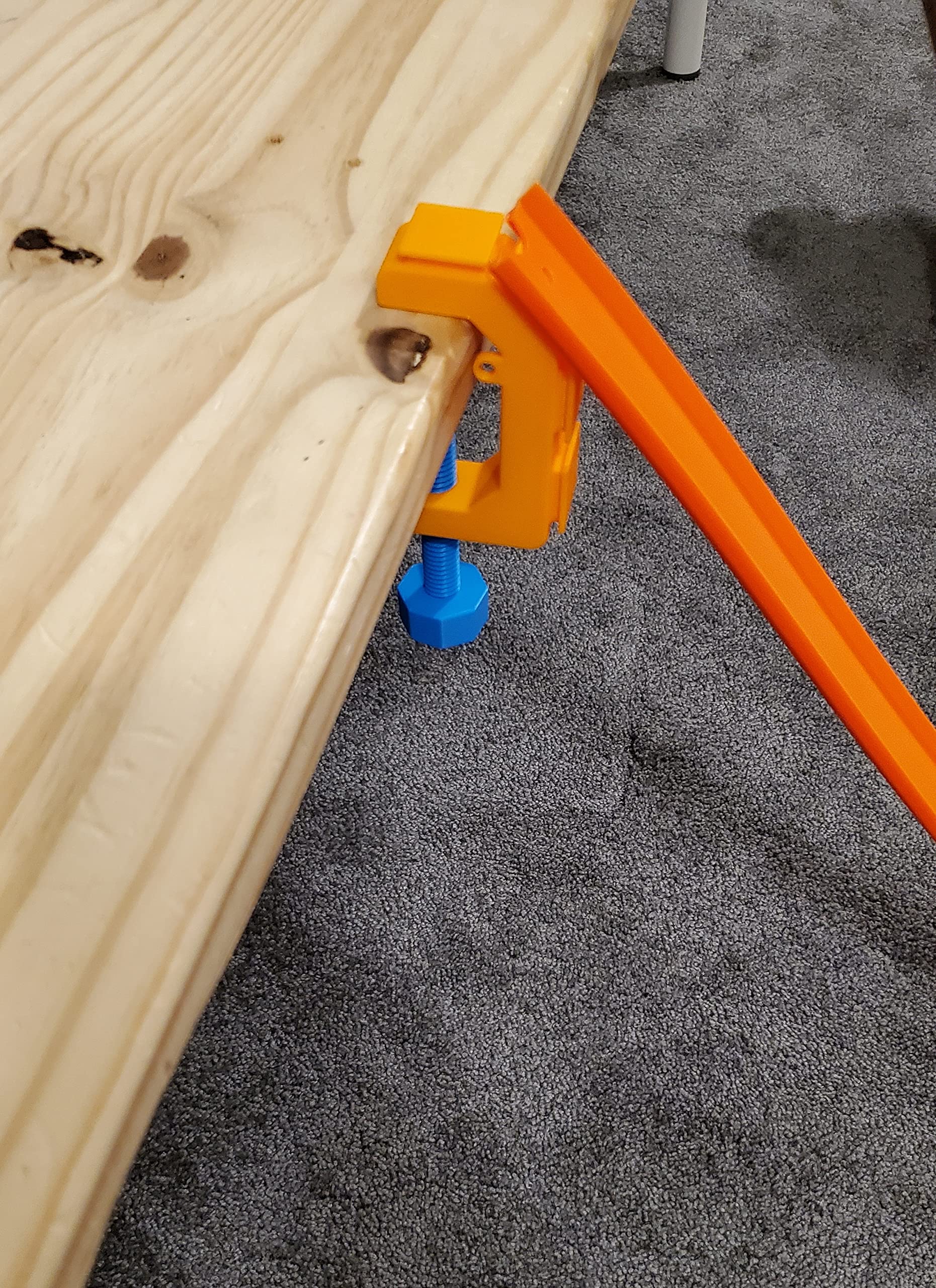 1/64 Scale Die-Cast Track C Clamp in Orange - Compatible with Hot Wheels & Matchbox Cars - Perfect for DIY Race Tracks & Toy Car Displays