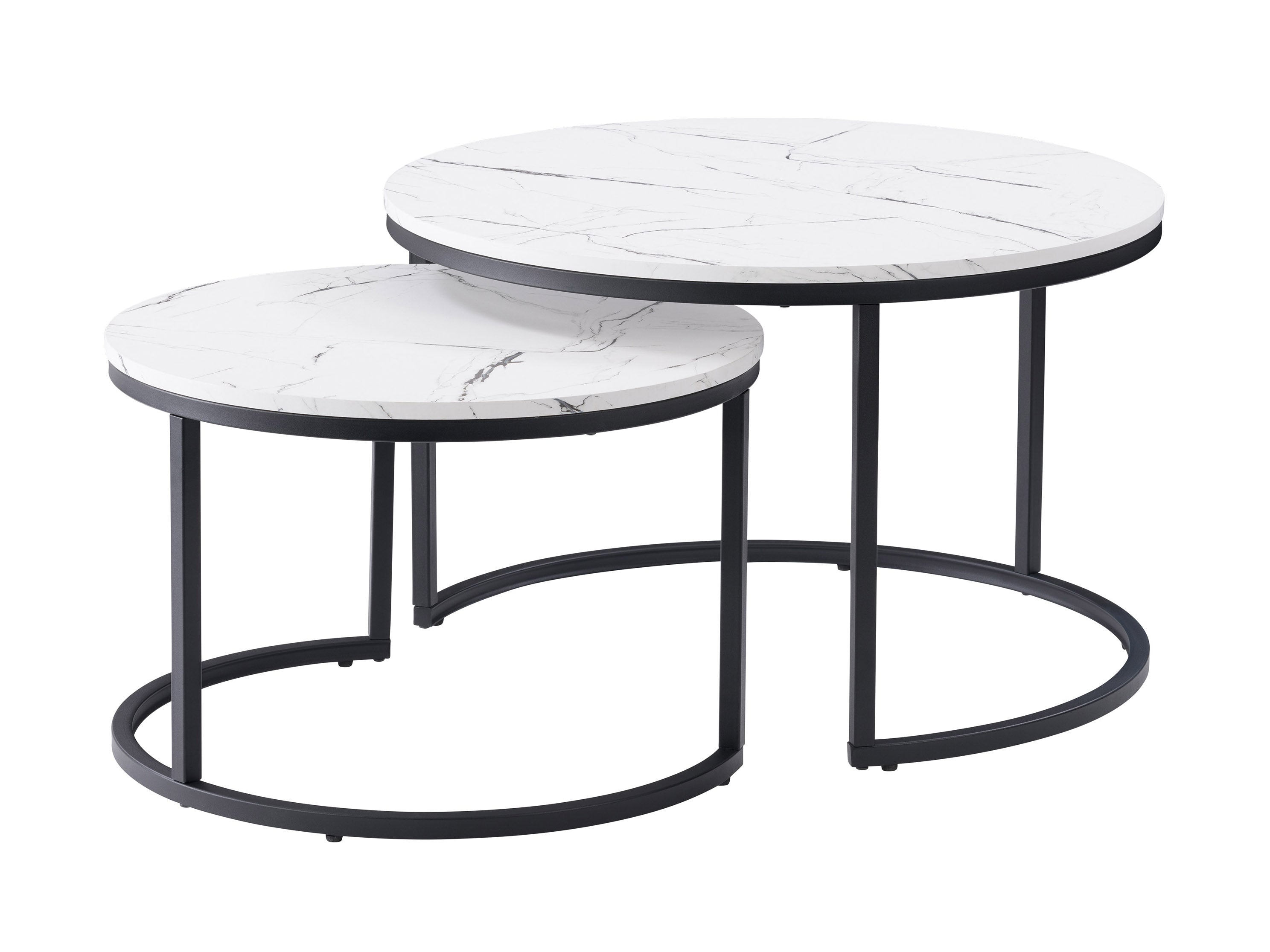 Modern Round Nesting Coffee Tables Set of 3 - Space Saving Living Room Furniture for Small Spaces - Perfect for Apartments, Condos & Cozy Homes