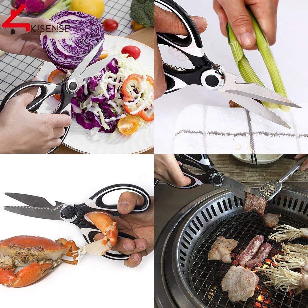 Premium Heavy Duty Kitchen Scissors - Ultra Sharp Multi-Purpose Utility Shears for Cutting Chicken, Fish, Meat, Vegetables & Herbs | Ideal for Food Prep, Butchering, Poultry Trimming & Home Cooking