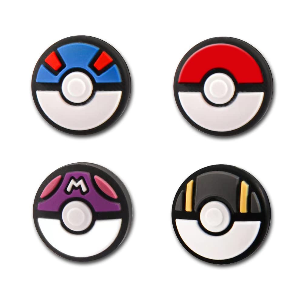 PERFECTSIGHT Cute Thumb Grip Caps for PS5, PS4, Xbox Series X/S, Xbox One, Switch PRO Controller - 4PCS Soft Rubber 3D Analog Thumbstick Grips - Kawaii Joystick Covers for Enhanced Gaming Comfort (PKballs) - Perfect for Long Gaming Sessions and Improved Control