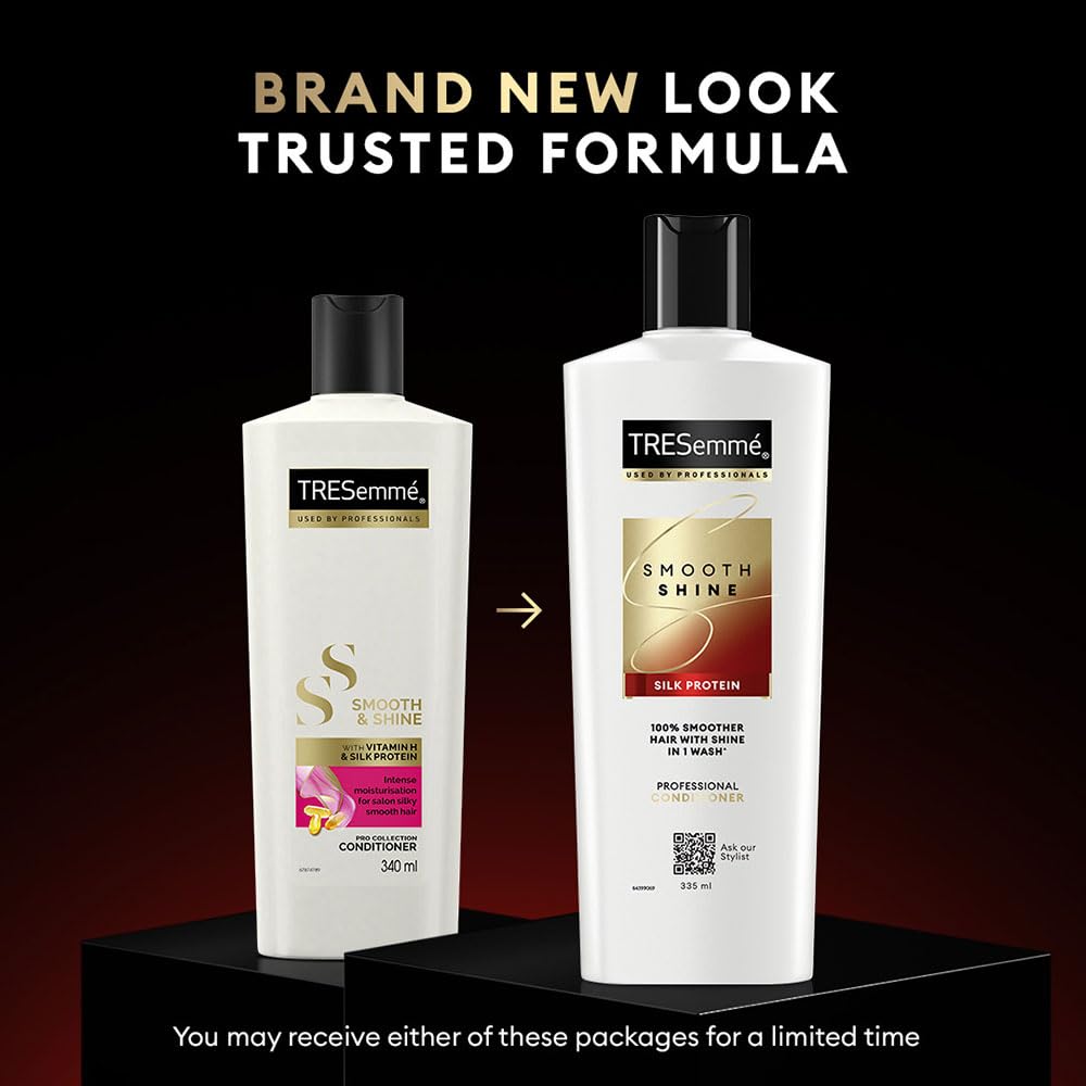 TRESemme Smooth & Shine Conditioner 190ml with Biotin & Silk Protein - Deep Moisturizing for Dry, Frizzy Hair - Silky Smooth Results for Men & Women - Perfect for Daily Hair Care & Salon-Quality Styling