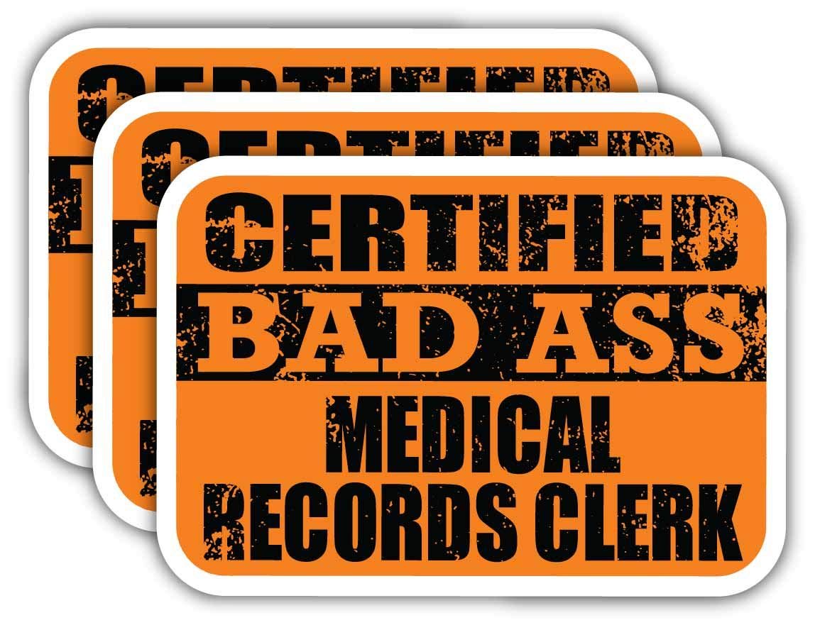 Certified Medical Records Clerk Stickers - Funny Job Gift for Office & Laptop