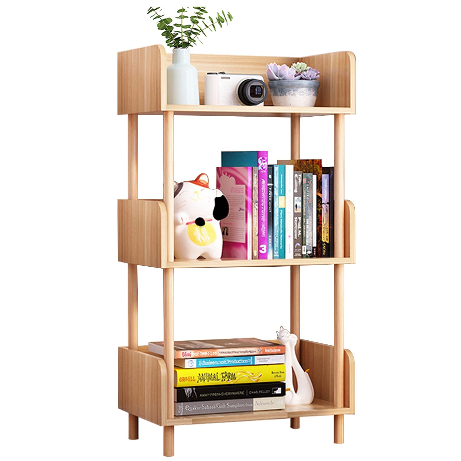 3-Tier Floor Standing Bookcase - Sturdy Bookshelf for Books, Magazines & CDs - Space Saving Storage Rack for Bedroom, Living Room & Office Organization