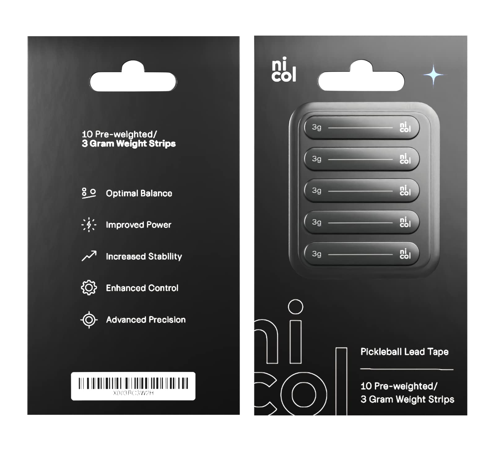 Nicol Pickleball Lead Tape - 3g Weighted Adhesive Tape for Paddles - Enhance Control & Power in Games