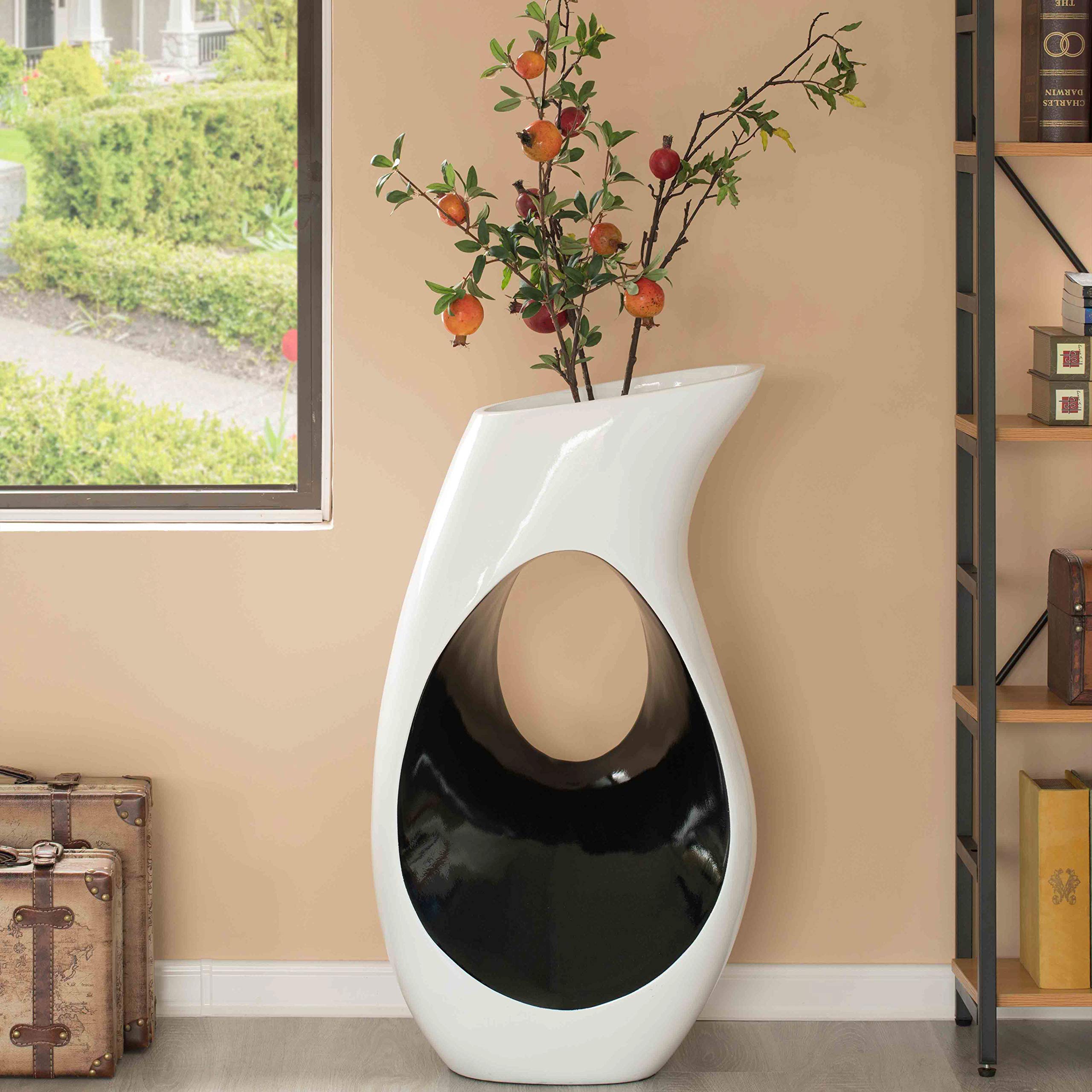 Modern White Trumpet Floor Vase - 33.75