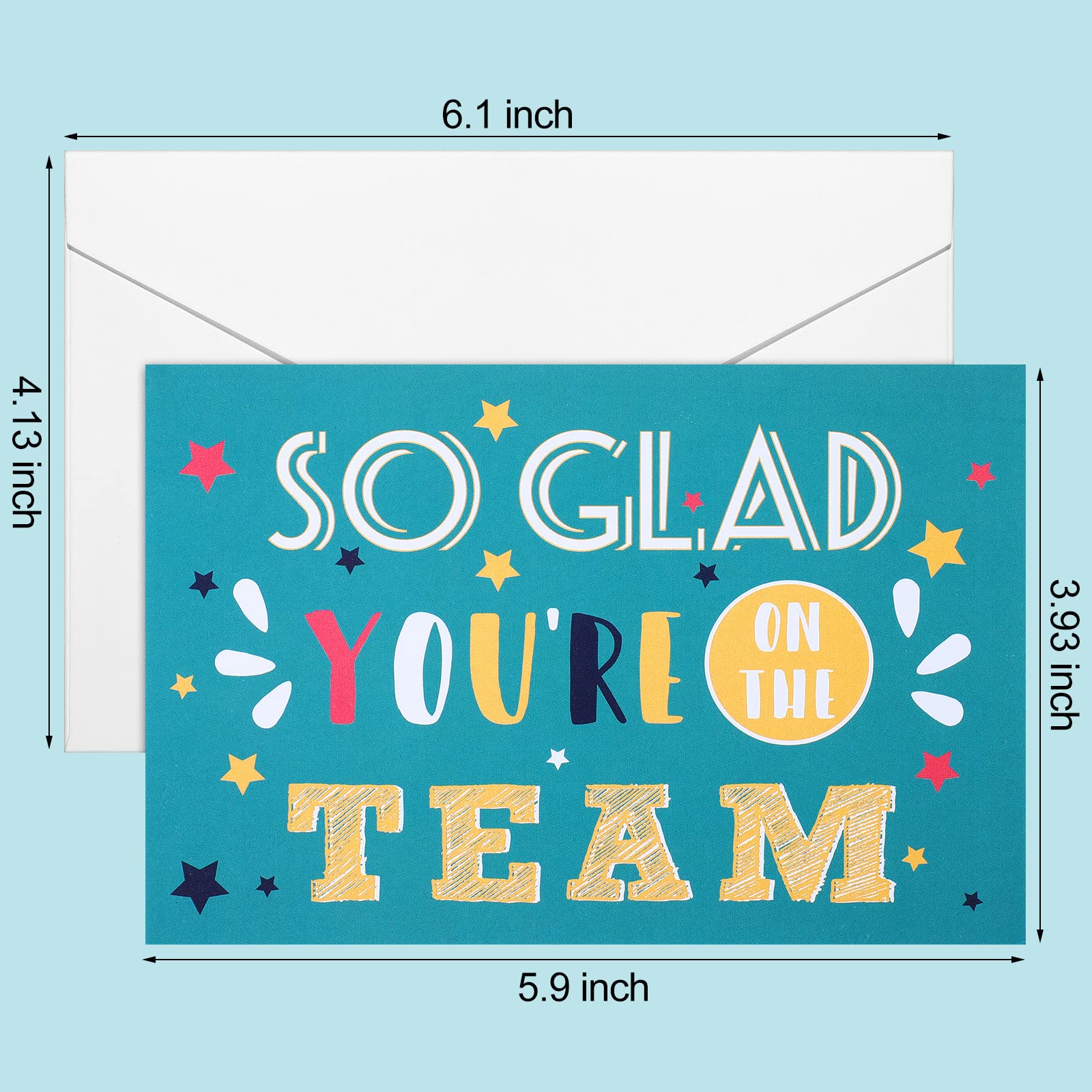 48 Pack Welcome to Team Cards - Employee Appreciation & Work Anniversary Thank You Cards with Envelopes (7.8x6 Inch, Star Style) - Perfect for Staff Recognition Gifts, Office Celebrations & Team Building Events