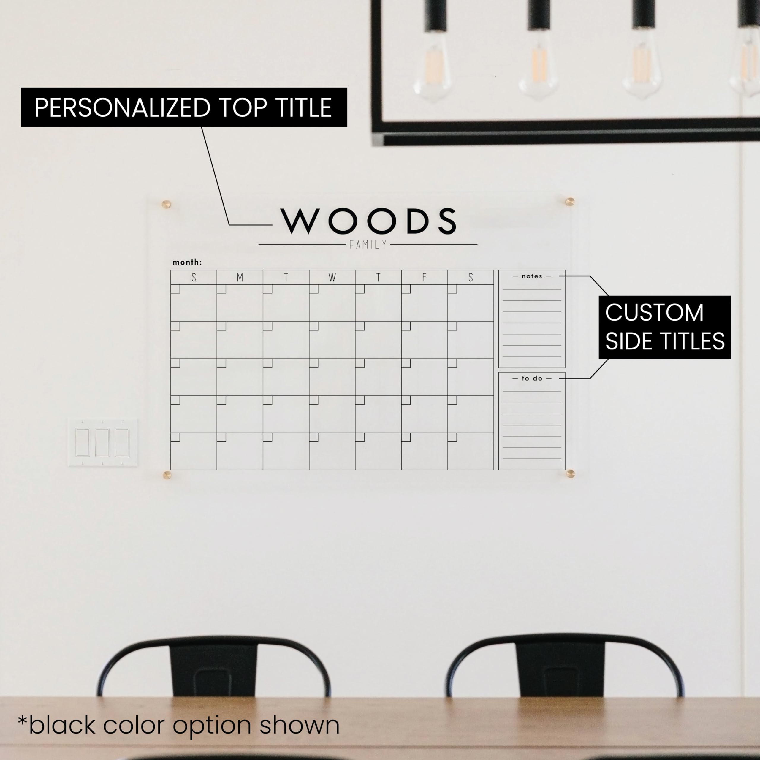 2025 Custom Wall Calendar - Modern Acrylic Dry Erase Planner with Personalization - 14