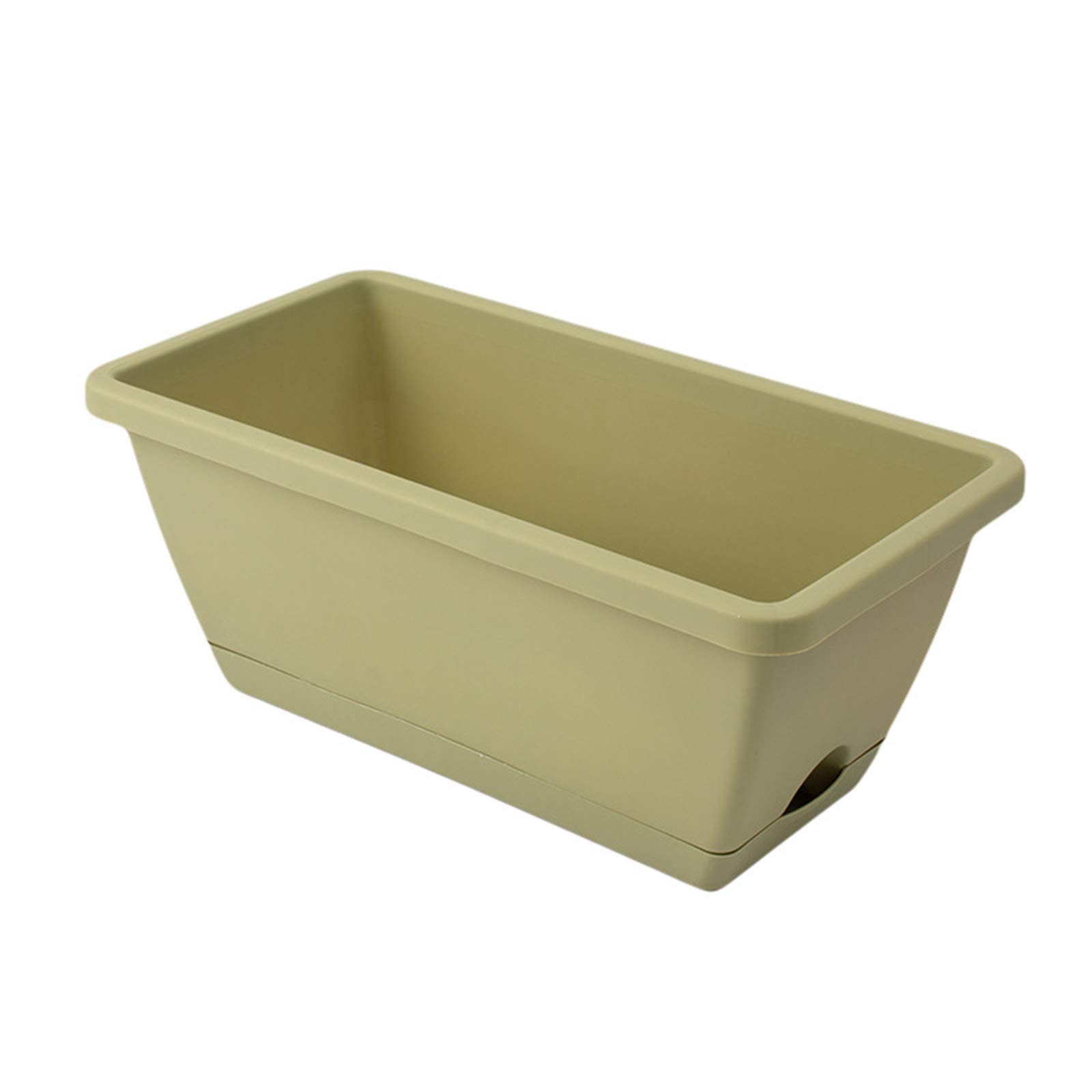 5PCS Green Plastic Window Box Planters with Drainage Trays - Rectangular Flower Pots for Balcony, Windowsill, Patio - Ideal for Herbs, Vegetables, Succulents & Home Décor (Indoor/Outdoor Use)