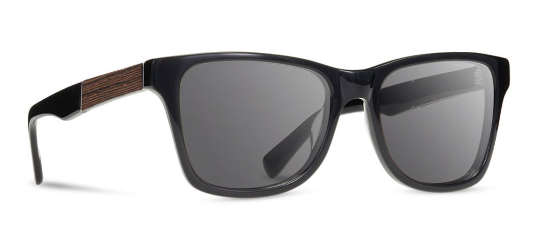 Shwood Canby XL Acetate Sunglasses - Black/Ebony Frame with Grey Polarized Lenses for UV Protection | Stylish & Durable for Outdoor Activities, Driving, Beach & Travel