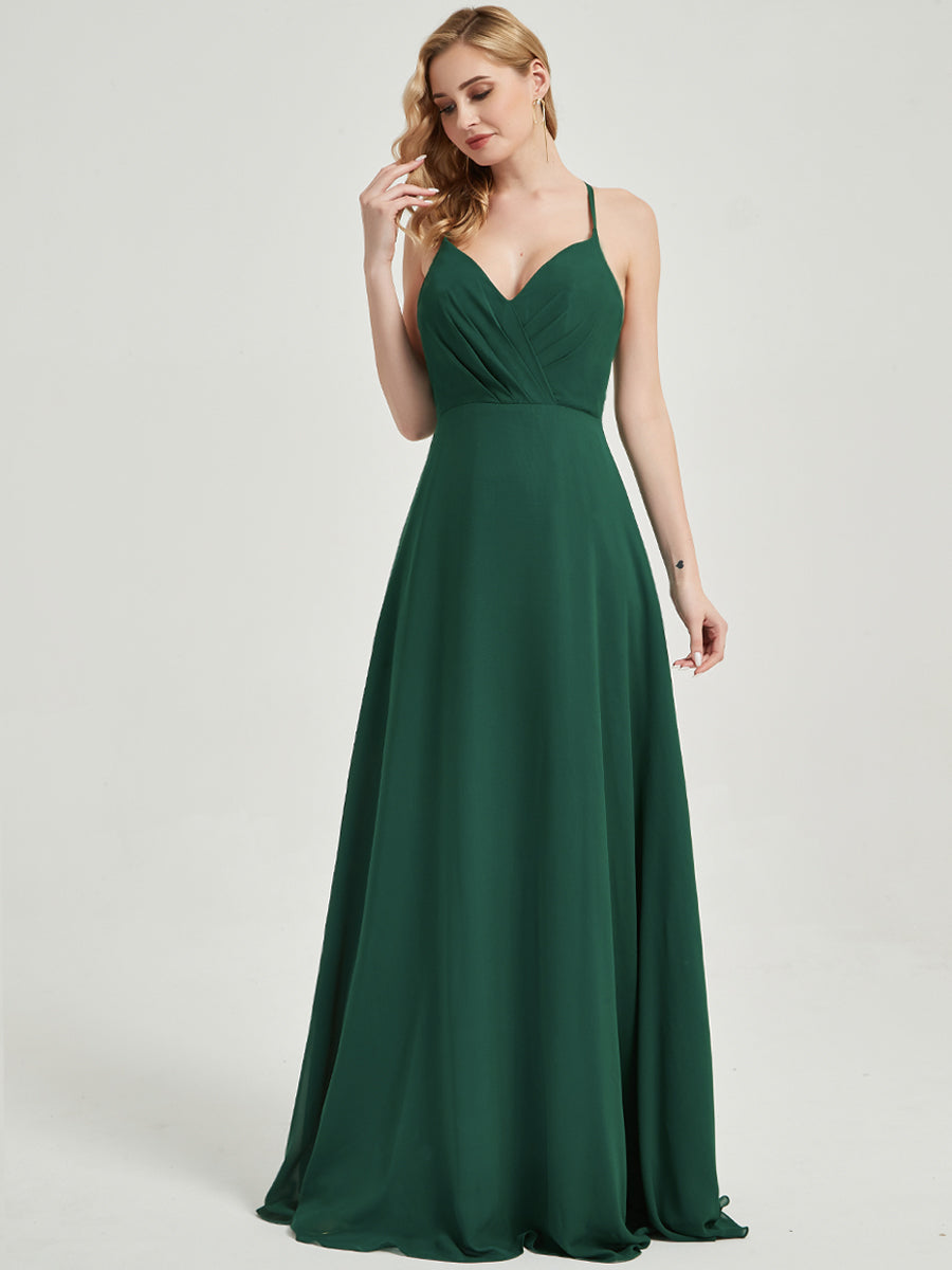 Elegant Cabernet Pleated Halter V-Neck Backless Maxi Chiffon Bridesmaid Dress - Perfect for Weddings, Formal Events & Evening Parties