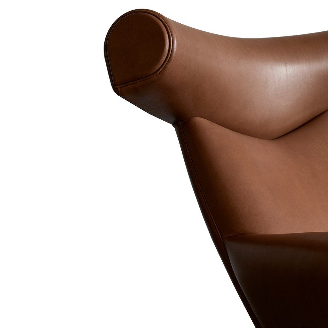 Erik Jørgensen Wegner Ox Chair - Mid Century Modern Leather Lounge Chair for Living Room, Office & Reading Nook - Scandinavian Design Replica