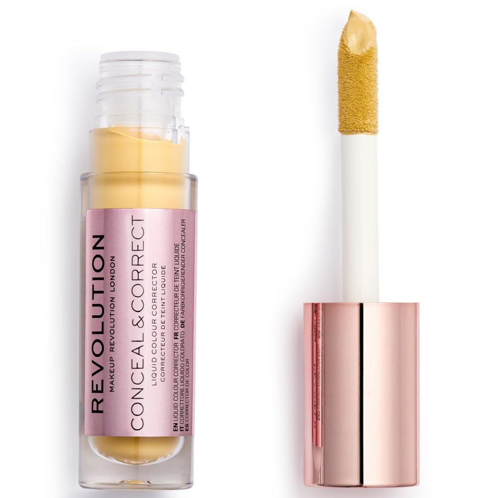 Revolution Concealer - Banana Deep Shade for Dark Circles & Blemishes | Full Coverage, Long-Lasting | Perfect for Daily Makeup & Photo Shoots
