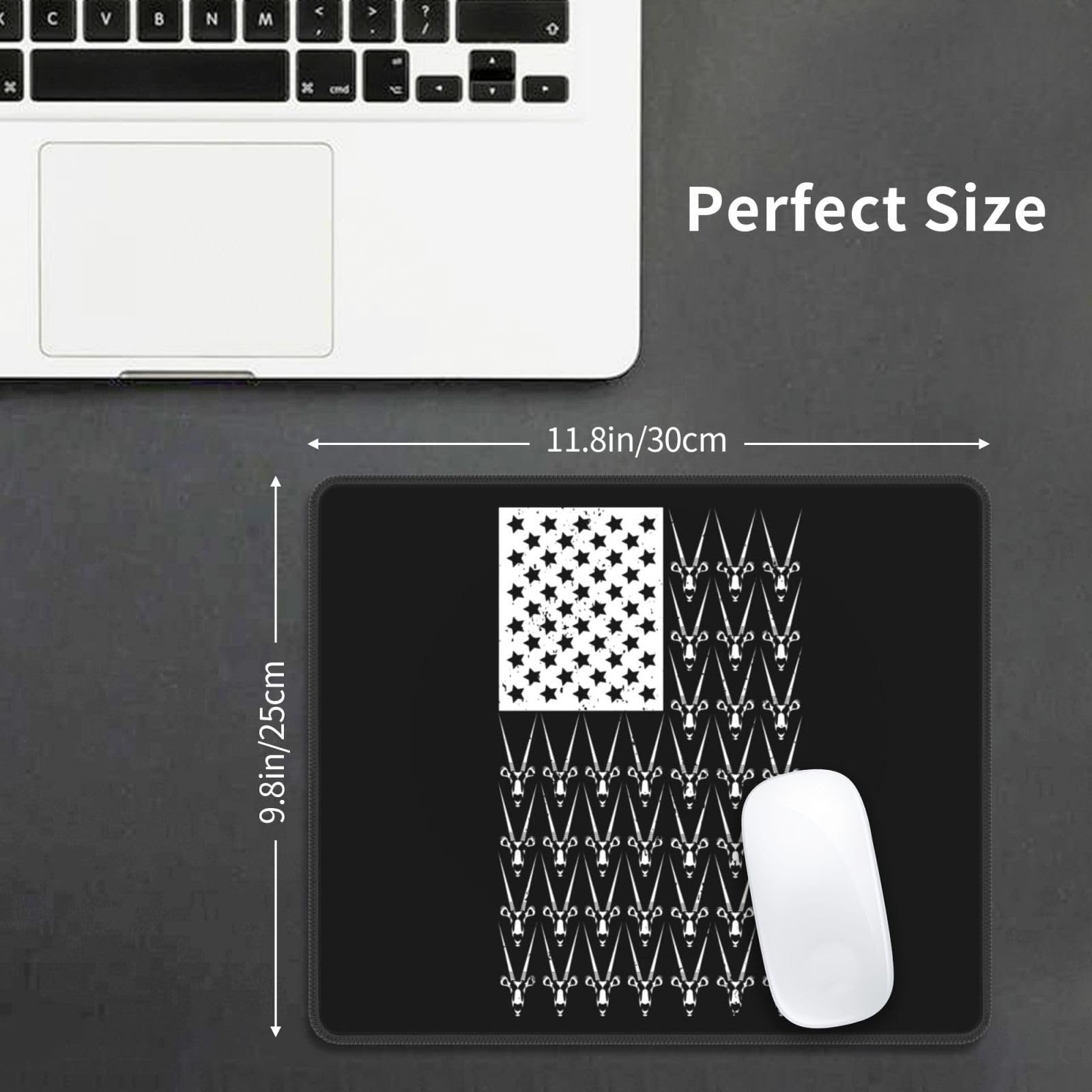 SIYTUAU American Flag Hunting Mouse Pad - Waterproof, Non-Slip Rubber Base - 10x12 Inch Gaming & Office Mousepad for Laptop & PC - Perfect for Work, Gaming & Patriotic Home Office Decor