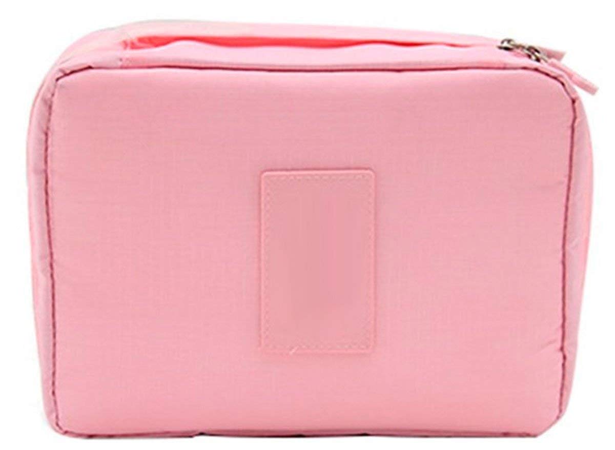 Delavala Waterproof Nylon Cosmetic Bag for Women - Double Layer Travel Makeup Organizer with Zipper, Portable Toiletry Pouch for Gym, Vacation & Daily Use