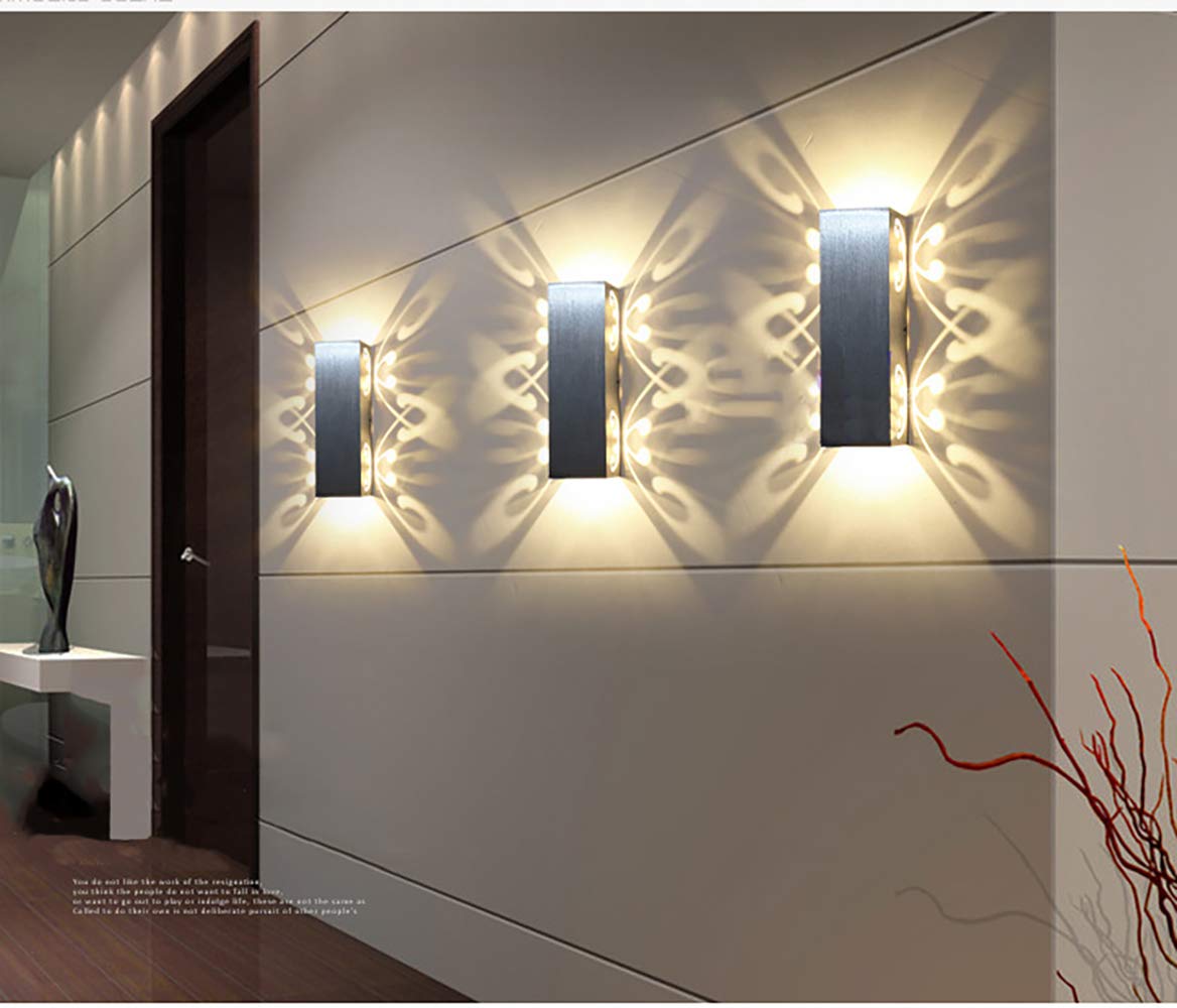 Modern 6W LED Wall Light - Aluminum Indoor Wall Lamp for Bedroom, Living Room & Corridor - Energy Efficient Bright Blue Lighting (Perfect for Ambient Mood Lighting & Decorative Wall Illumination)
