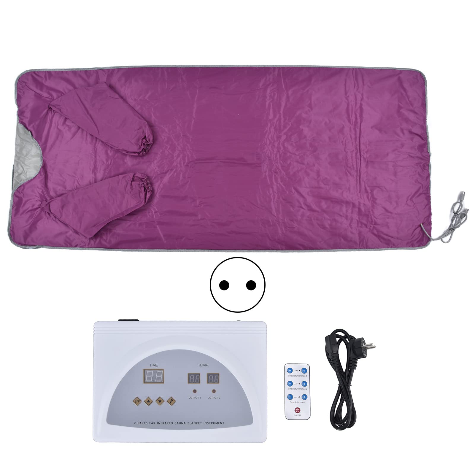 Entatial Detox Heat Blanket - Odorless Far Infrared Sauna Blanket with Sleeves for Weight Loss & Relaxation | Portable Home Spa Therapy for Detox, Pain Relief & Better Sleep