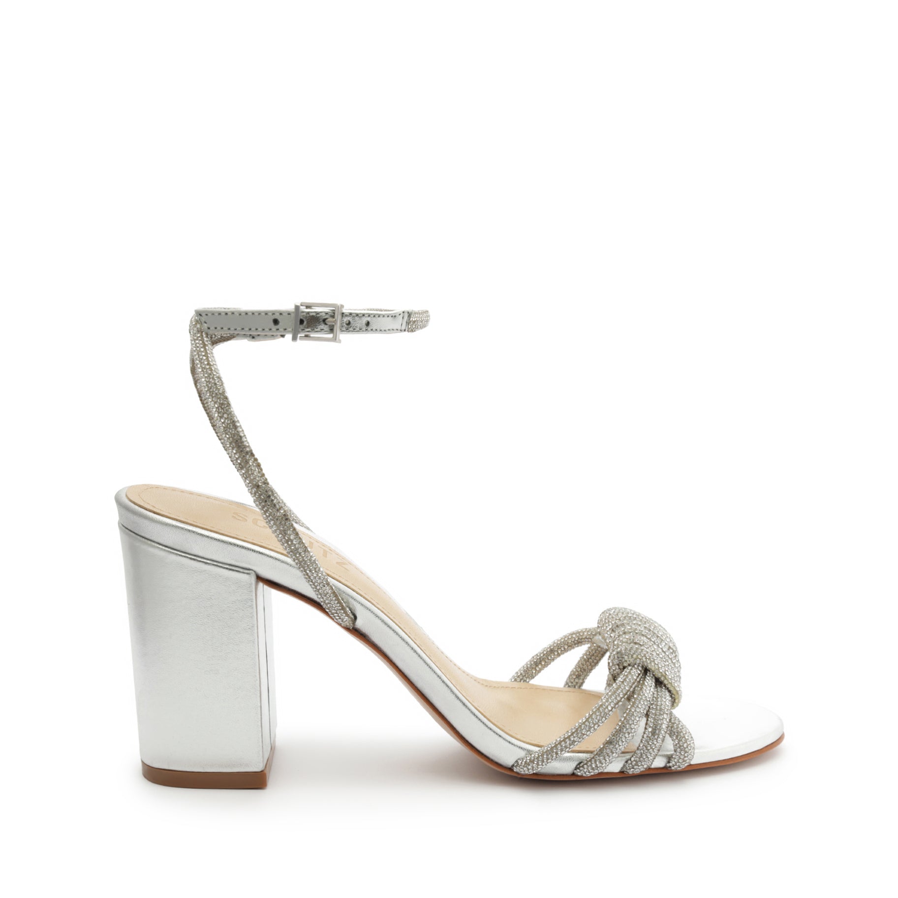 Jewell Block Metallic Nappa Leather Sandals for Women - Comfortable Summer Dressy Strappy Heels | Perfect for Weddings, Parties & Date Nights