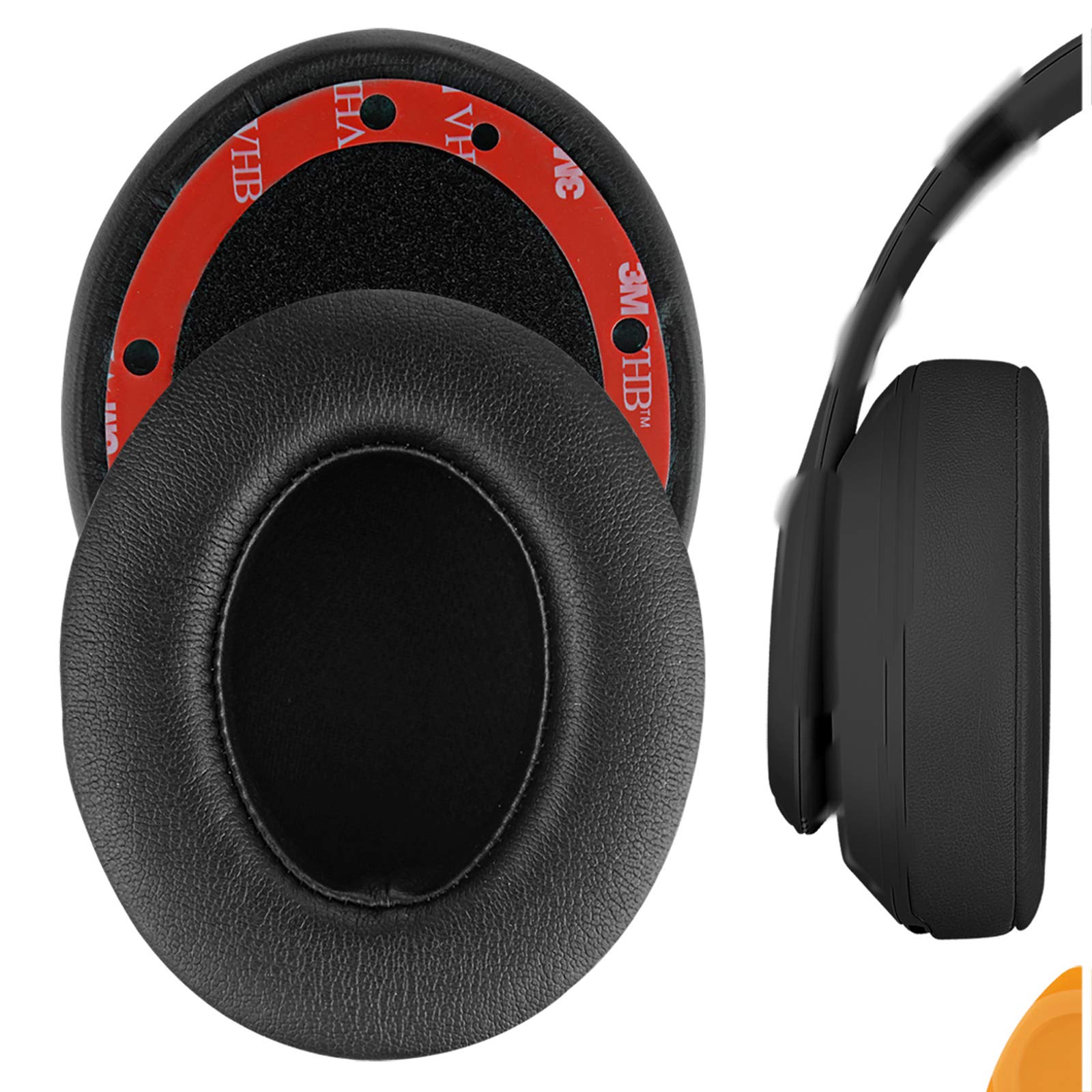 Geekria PRO Extra Thick Replacement Ear Pads for Beats Studio 3 (A1914) & Studio 3.0 Wireless Headphones - Premium Memory Foam Ear Cushions, Noise Isolation Earpads, Comfortable Ear Cups Cover Repair Parts (Black) - Perfect for Gaming, Travel & Work from Home