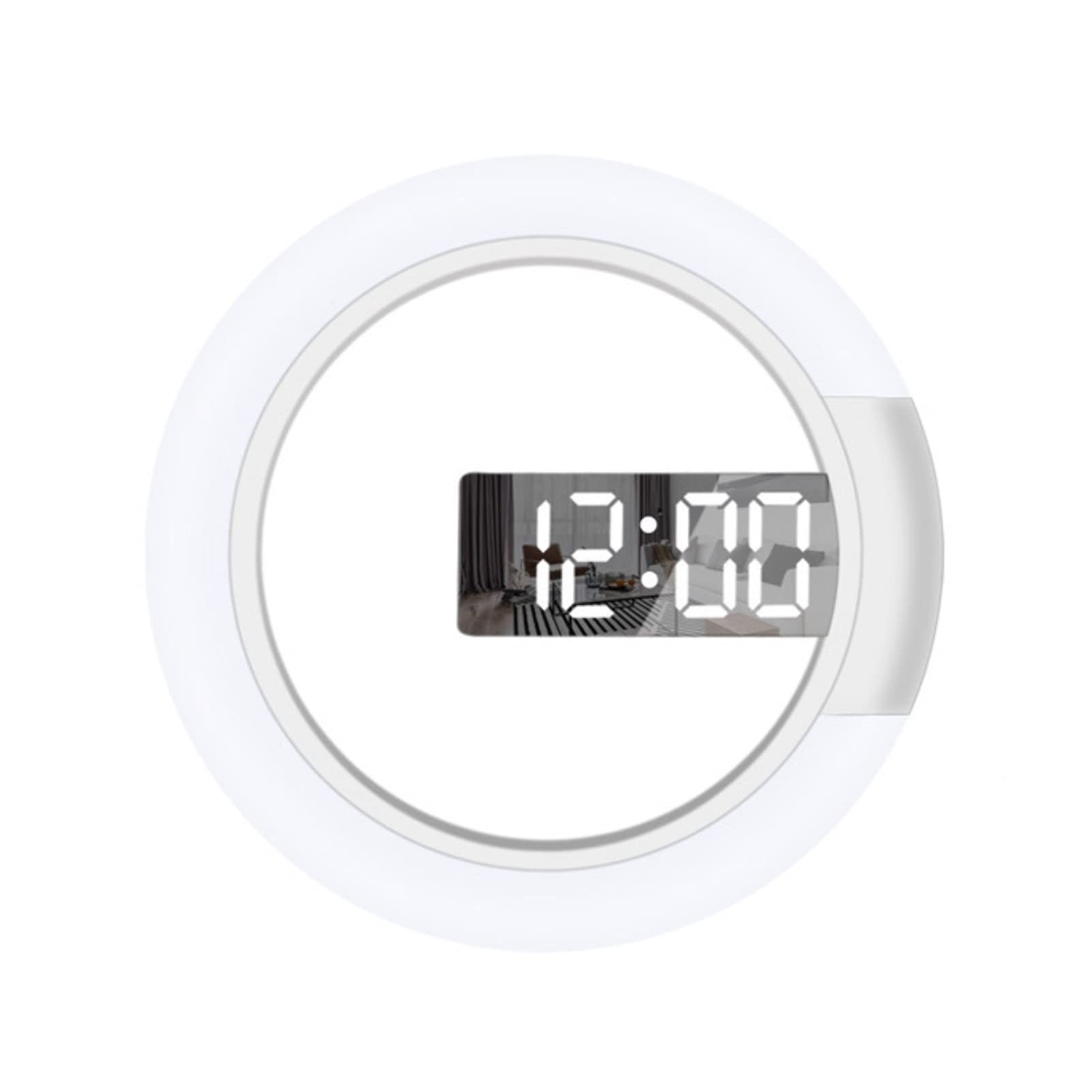 WUBZSHI LED Mirror Hollow Wall Clock - Silent Digital Alarm Clock, Multifunctional Modern Home Decor for Living Room, Bedroom & Office (Color: As Shown) | Perfect for Home, Office & Gift Giving