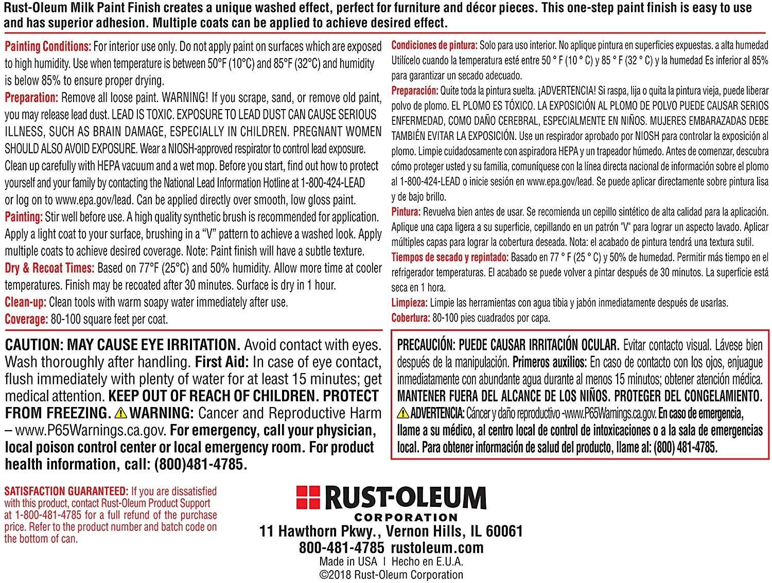 Rust-Oleum 331053-2PK Kensington Gray Milk Paint Finish - 32 Fl Oz (Pack of 2) - Premium Matte Chalky Paint for Furniture, Cabinets & Home Decor DIY Projects