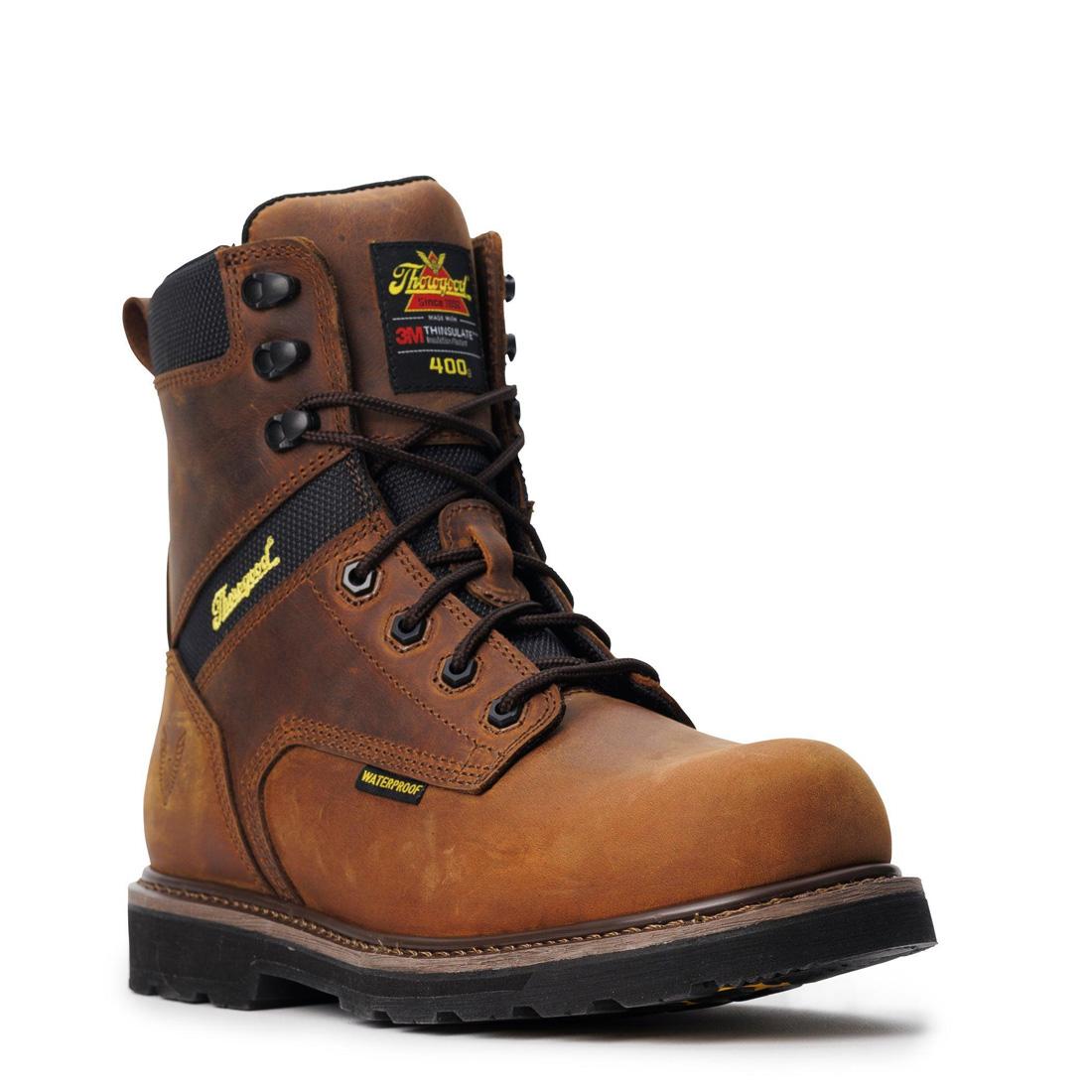 Jobsite Series 8 Composite Toe Insulated Waterproof Work Boots - Crazy Horse Leather for Construction, Winter & Outdoor Work