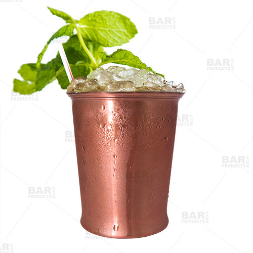 BarConic® 12oz Copper Plated Mint Julep Cup - Elegant Southern Style Cocktail Glass for Bourbon, Whiskey & Mint Julep Drinks - Perfect for Parties, Weddings & Home Bars