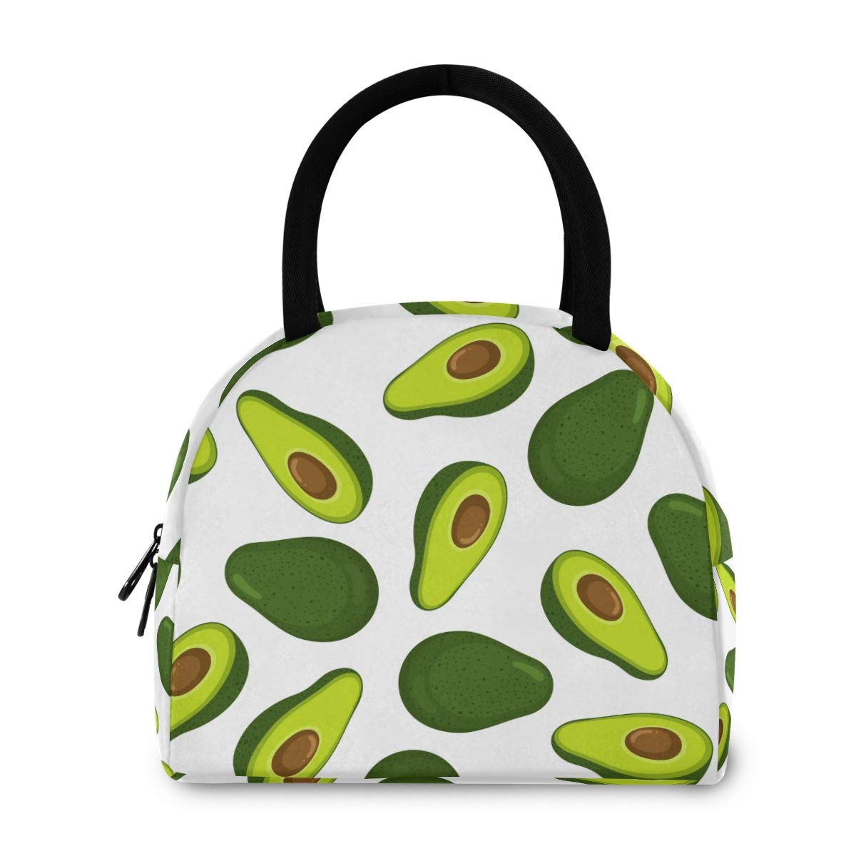 Blueangle Avocado Pattern Insulated Lunch Bag for Women & Students - Reusable Thermal Tote Bag & Lunch Cooler Box - Perfect for Work, School, Picnics & Outdoor Activities