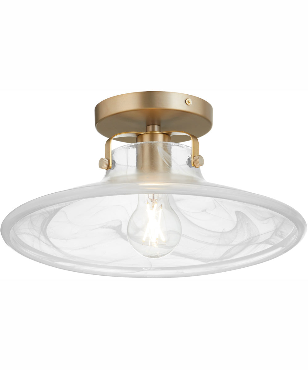 Dual Mount Light Fixture in Aged Brass - 1 Light Ceiling or Wall Mount for Living Room, Bedroom & Hallway Lighting