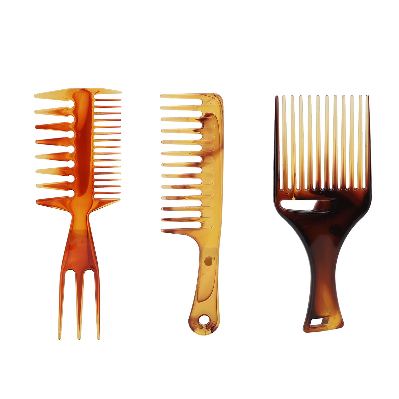 3pcs Hair Comb Set for Men & Women - Oil Head Comb, Fish Bone Comb & Slicked Back Comb - Professional Wide Tooth Styling Tools for Home & Barber Shop - Perfect for Hair Care, Styling & Grooming