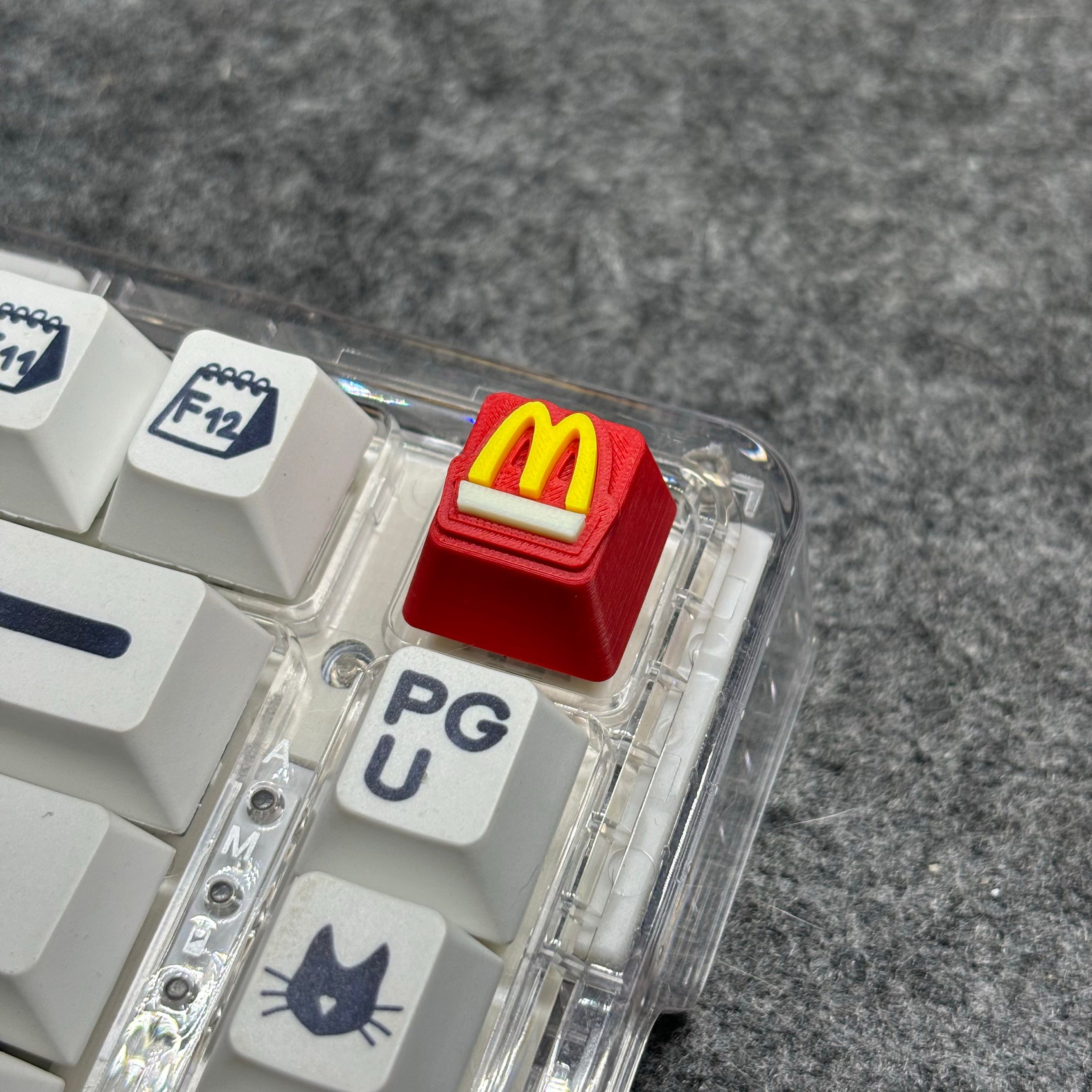 McDonald's Themed LED Backlit Keycaps - Customizable Mechanical Keyboard Keycaps for Gaming & Typing - Perfect for Gamers, Programmers & Office Work