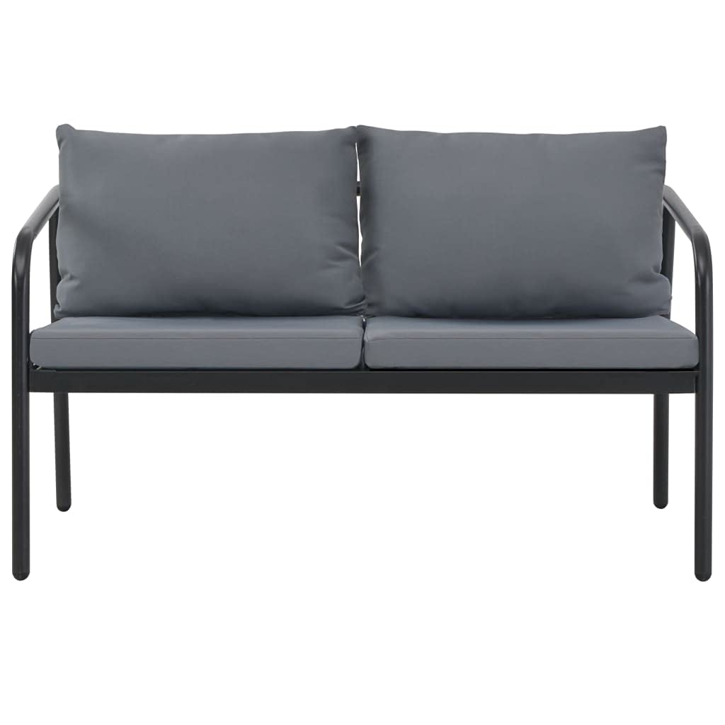 Outdoor Garden Sofa Set 2-Seater with Cushions - Gray Aluminum Patio Furniture for Backyard, Poolside, Lawn & Garden Relaxation - Fast Shipping