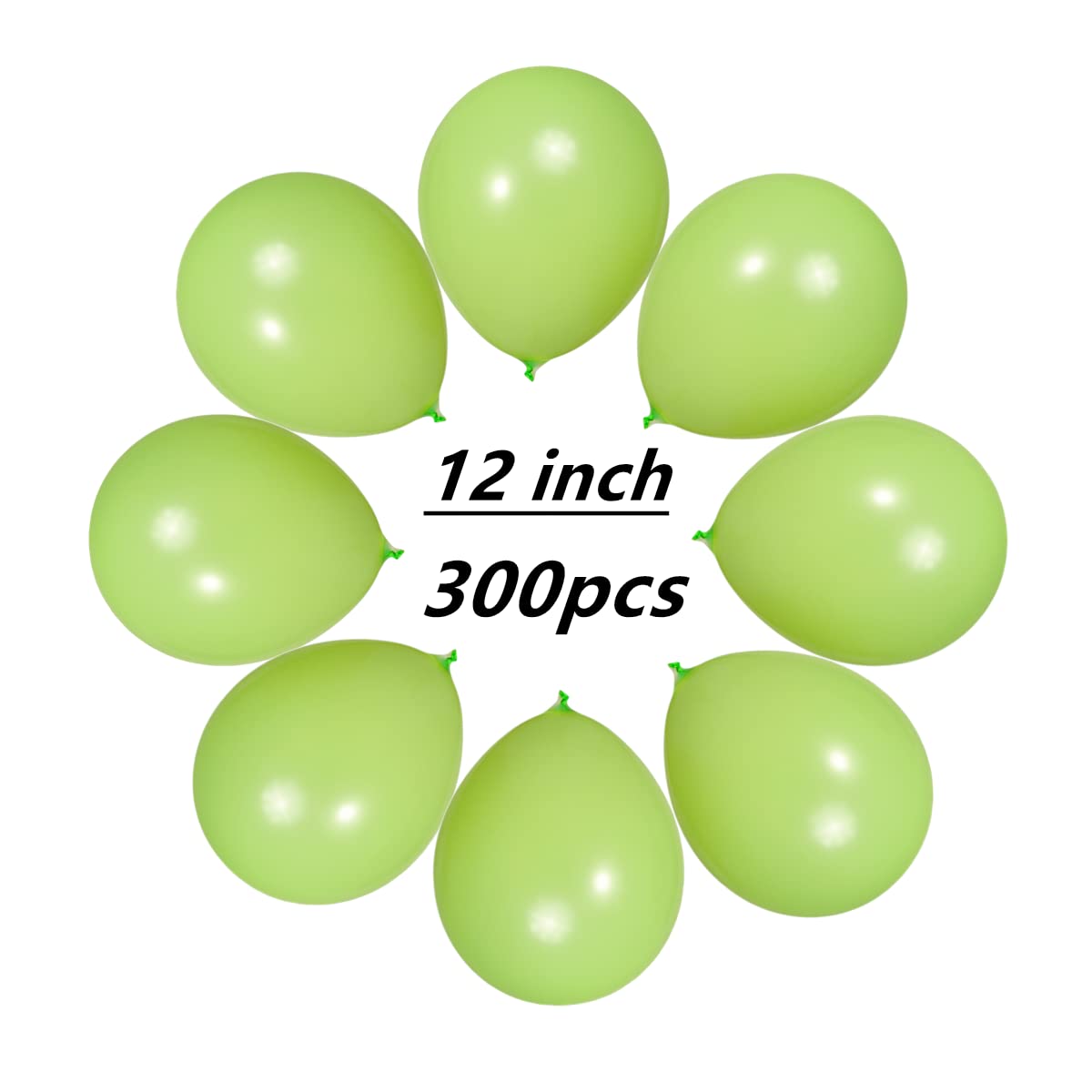 300 Pack 12 Inch Lime Green Latex Balloons Bulk - Party Decorations for Birthdays, Weddings, Baby Showers & Festive Events